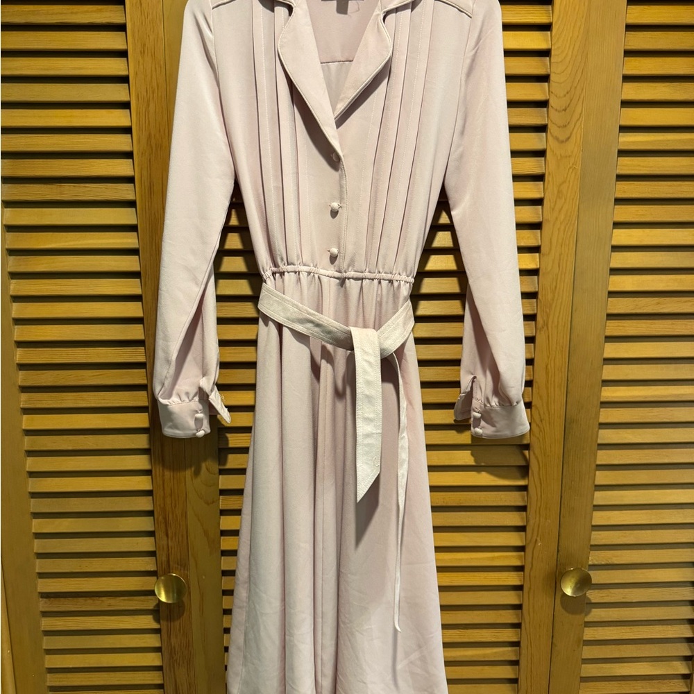 vintage Long-Sleeve Dress, S, dusty pink, Adolph Schuman for Lilli Ann
